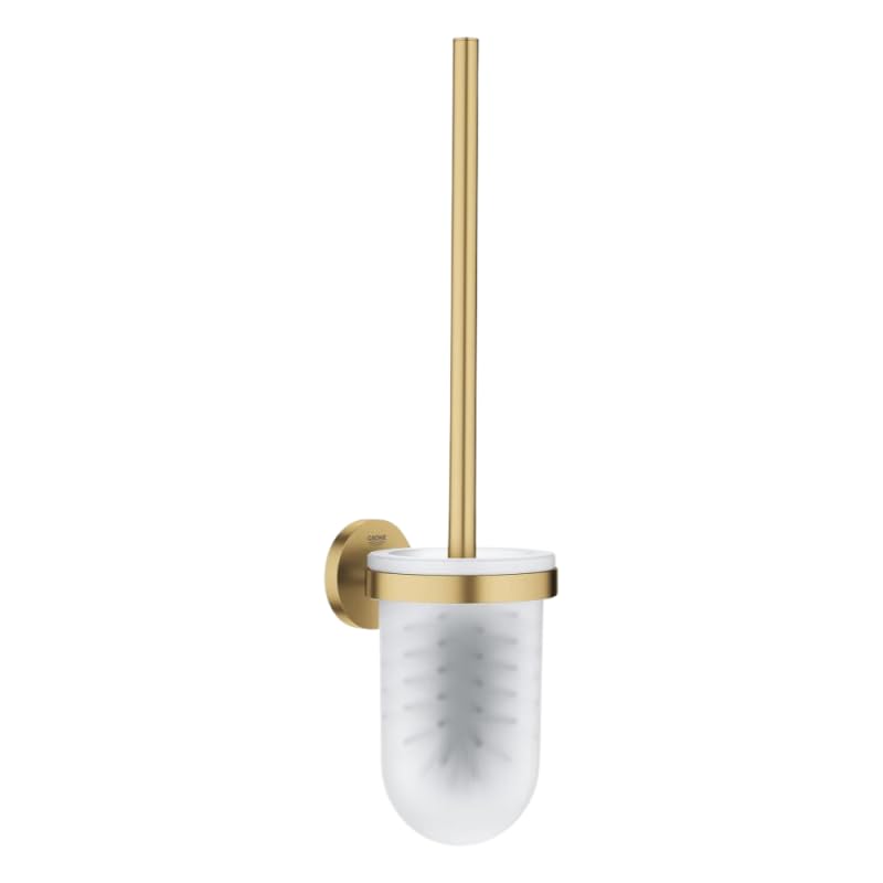 GROHE Start, Toilettenbürstenset WC ohne Bohren (Toilettenbürste mit Halter, zum Kleben oder Bohren geeignet, mit Schrauben und Dübel, Kleber separat kaufen), cool Sunrise, Gold, 41185GN0