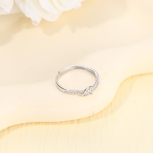 925 Sterling Silver Ring for Women Gold Plated Infinity Knot Rings Adjustable Anniversary Band Unique Promise Jewelry Stylish Wedding Bands3
