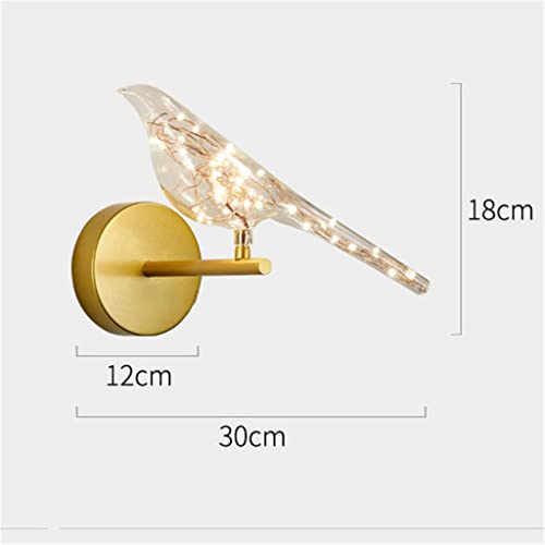 n/a Postmoderne Gold Glass Bird Wall Lampe Enfants Chambre Restaurant Galerie Cafe Home Deco Sconce Night Lights (Color : Clear, Size : 1pcs) - Image 5