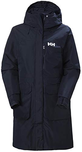 Helly-Hansen Womens Rigging Waterproof Breathable Rain Coat Jacket with Hood, 597 Navy, Large