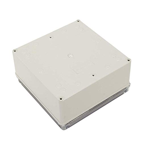 Image of ABS Junction Box w PC Transparent Cover, 8 x 8 x 3.7 inch Square IP65 Waterproof Project Case Enclosure