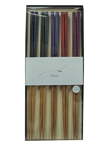 アオバ 箸 ギフトセット 5膳 23cm 食洗機対応 細竹 モダン ディープカラー 国産