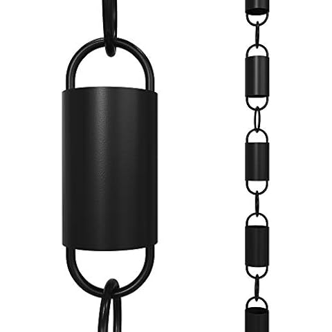 Rain Chains Direct Channel Link, 8.5 Feet Length, Aluminum, Black Powder Coated, Functional and Decorative Replacement for Gutter Downspouts Cover