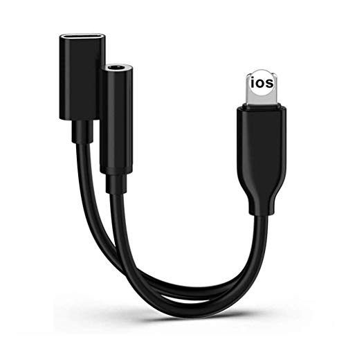 Adapter for iPhone Headphone Charger Splitter 11 Aux to 3.5mm Dual Adapter