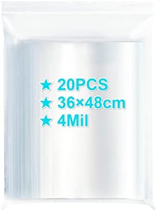 Ziplock Bags 15×20cm, 30PCS, 4 Mil Extra Thick Medium Size Clear Plastic Resealable Grip Seal Bags with Lock Seal Zipper, Storage Pouches for Jewelry Sandwich Food Mask Incense Packaging