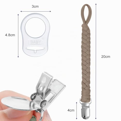 Aolso Schnullerketten Baumwolle Schnullerketten, 4pcs Schnullerkettenclips, Schnullerketten unisex, Schnuller… – Ansicht 2