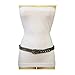 Women Fashion Faux Leather Band Belt Hip Gold Silver Studs Buckle S M Metallic Black z195