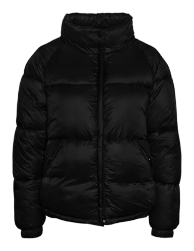 Doudoune matelassée femme col haut veste noire Pieces Pcnaomy taille XS