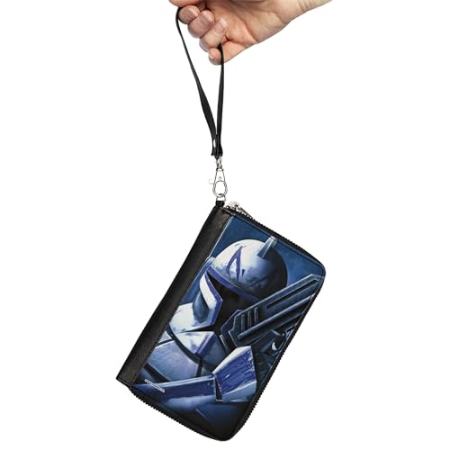 Buckle-Down Women's PU Zip Around Wallet Rectangle-Star Wars Clone Captain Rex, 7.5"x4.5"2