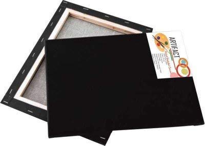 Artifact Medium Grained Stretched Canvas -Black (12 x 14)
