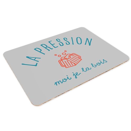 Lot de 4 sets de table dessous liège antidérapant grand format gris - 3