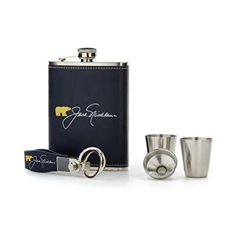 Jack Nicklaus Unisex Flask Gift Set, Solid, One Size Cover