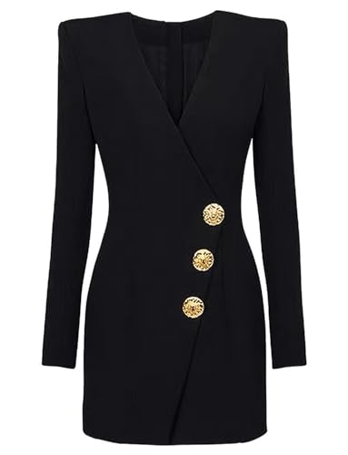 Robe Blazer Femme de Soirée : Élégance Formelle au Col en V pour Cérémonie
