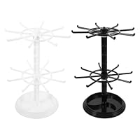 Holibanna 2pcs Rotating Jewelry Display Stand Necklace Holder Organizer for Earrings Keychains Stylish Multi-functional Rack for Dressing Table