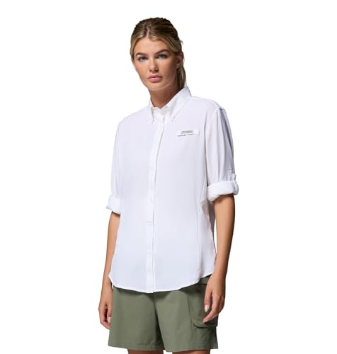 Columbia Womens PFG Tamiami II Long Sleeve Fishing Shirt, White, 2X - image 5