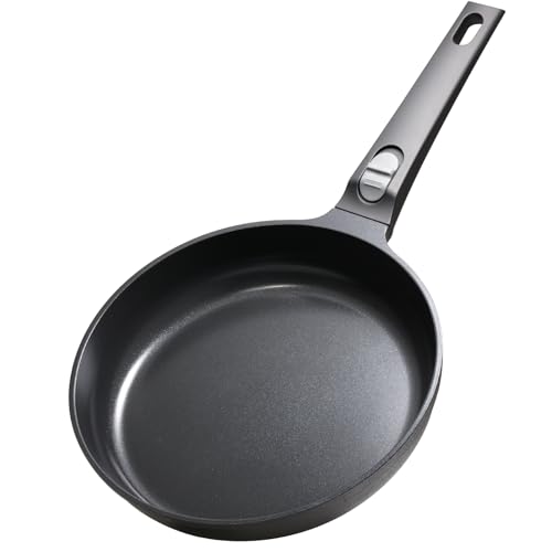 Image of USELUCK 9.5 Inch Nonstick Frying Pan with Detachable Handle, Non Toxic Ceramic Skillet for Cooking, Induction Cookware with Removable Handle, Dishwasher & Oven Safe, PFAS PFOA & PTFE Free, Black