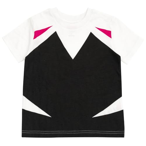 Marvel Spider-Verse Little Girls' Costume Short Sleeve Graphic Tee White Ghost 7-8 - image 1