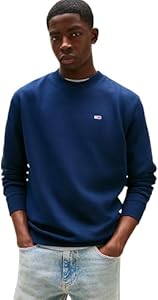 Tommy Jeans Herren TJM Reg Flag Crew Dm0dm20741 Pullover-Sweatshirt, Blue (Dark Night Navy), XL EU
