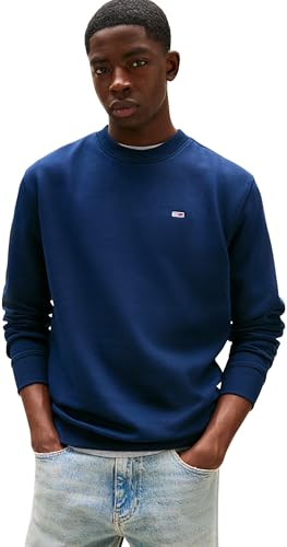 Tommy Jeans Herren TJM Reg Flag Crew Dm0dm20741 Pullover Sweatshirt, Blue (Dark Night Navy), M EU Tommy Jeans Herren TJM Reg Flag Crew Dm0dm20741 Pullover Sweatshirt, Blue (Dark Night Navy), M EU