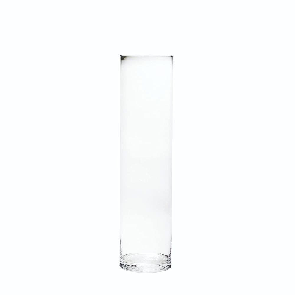 Floralcraft® 15cm x 60cm Clear Glass Cylinder Vase, Decorative Tall Flower Vase Plant Bud Container for Home Office Wedding Table Centerpiece