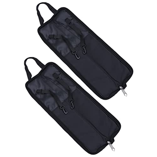 Yardwe 1set Drumstick Bag Storage Pouch Case Portable Drumstick Carrying Bag Durable and Compact Design for Home and Outdoor Use Black 2pcs