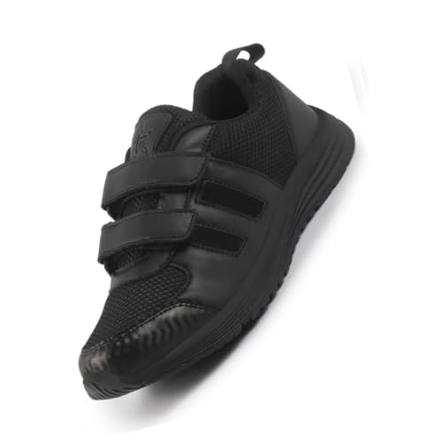 Image of FAUSTO Unisex School Uniform Shoes|Boys & Girls Non Lacing Breathable School Shoes|Hook and Loop Adjustable Fasteners School Shoes for Kids