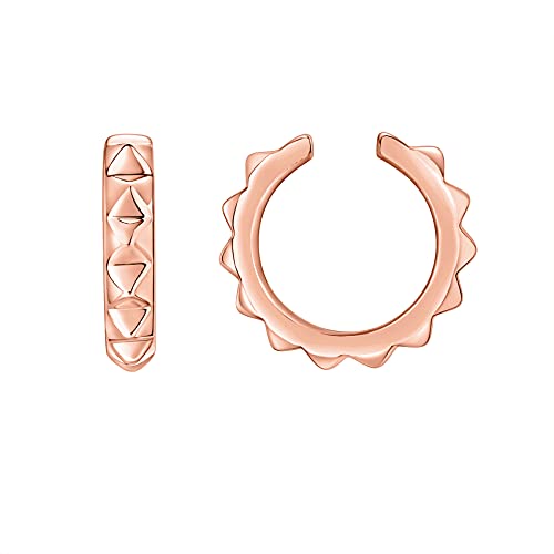 Image of PAVOI 14K Gold Plated 925 Sterling Silver Round Huggie Ear Cuff Earrings for Women | Clip On Cartilage Cuff Earrings