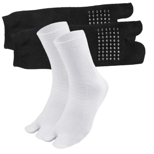 BELLIFFY 2pairs -skid Silicone Toe Separated Socks for Women Comfortable Foot Alignment Socks for Sports Casual Travel Use