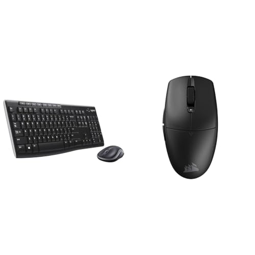 Teclado Logitech MK270 y ratón ligero Corsair M55 con batería de larga duración