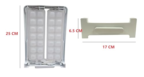 Image of Fridge Ice Twister Tray Compatible for Samsung & Videocon Refrigerator - Part Code DA61-08907 Twist Release Ice Cubes Twister Ice Tray (White)