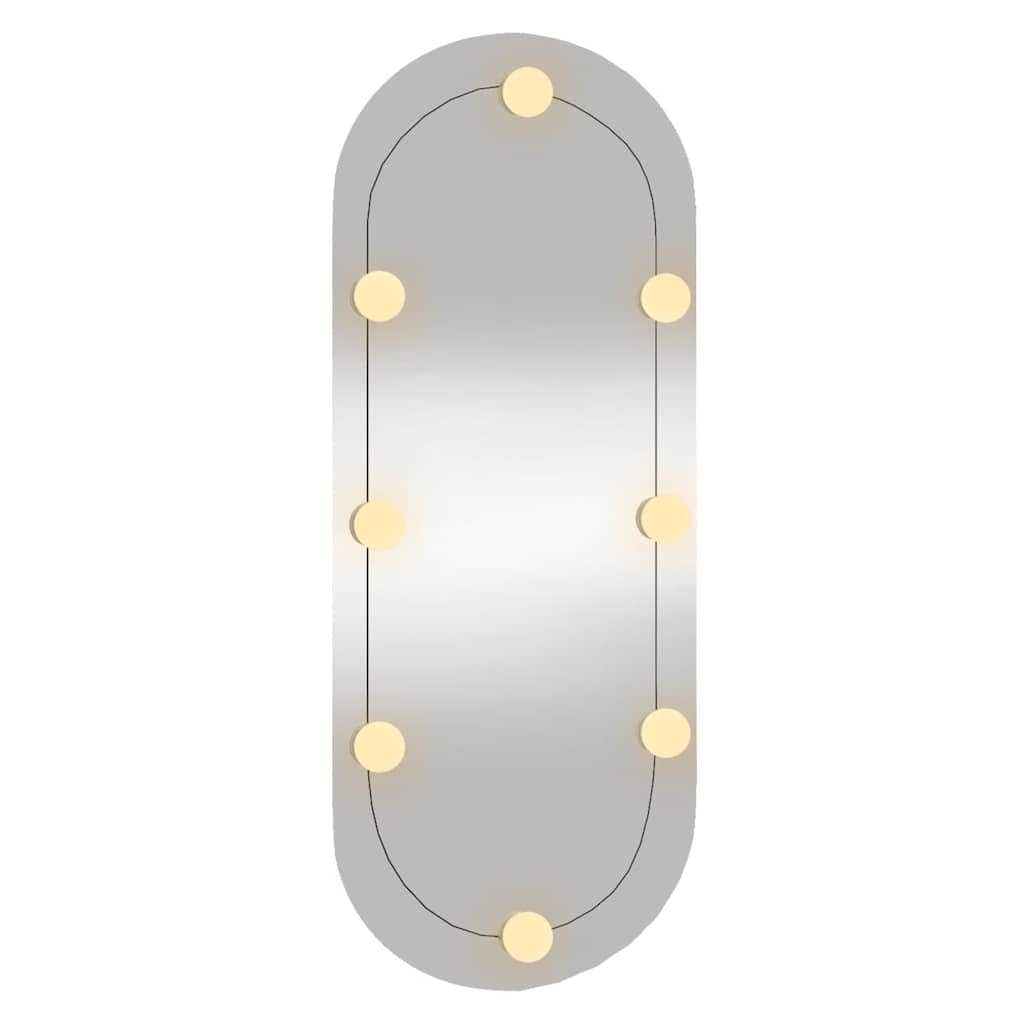 Wandspiegel mit LED Beleuchtung Glas oval 30 x 70 cm 4 mm mit USB für Flur Bad Schlafzimmer Spiegellicht für Make up Rasur