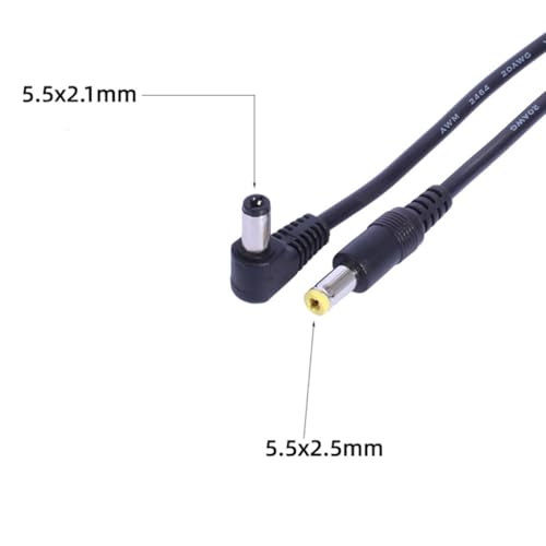 KINSPON 85W DC5521 To DC5525 Power Cord 90 Degree 5.5x2.1mm Male To Straight 5.5x2.5mm Connectors Line For Various Electronics - Image 5