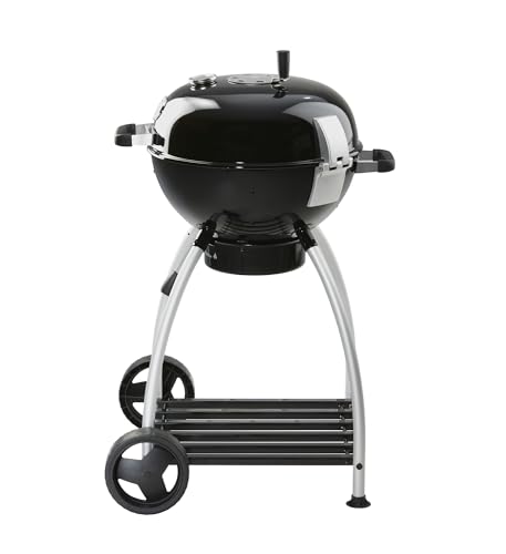 Foto von RÖSLE Holzkohle-Kugelgrill No.1 Sport F50, Hochwertiger Kohlegrill mit einstellbarer Luftzufuhr, Deckelscharnier, Deckelthermometer, stabiler Ablage, extra großer Grillfläche und Grillraum