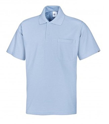 Polo unisex manga 1/2 mezcla tejidos cuello botones azul claro 4XL
