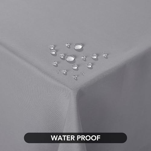Deconovo Outdoor Tischdecke Wasserabweisend Wetterfest Wasserdicht Tischtücher Gartentisch, 130x130 cm, Grau, 1 Stück