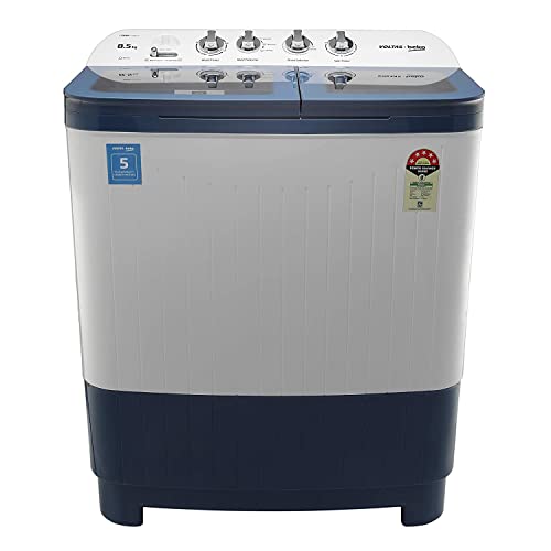 Image of Voltas Beko 8.5 kg Semi-Automatic Top Loading Washing Machine, 2 Casette Filter (WTT85DBLG, Sky Blue)