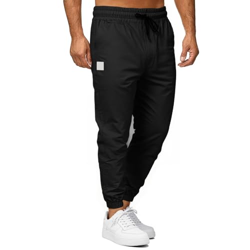 La Mejor Selección de Pantalones de Gabardina para Hombre , tabla con los diez mejores. 48 CUBIC PLANET Pantalón Jogger para Hombre, Pantalones de Chándal de Tejido de Sarga, Cómodo Elástico, Pantalones Deportivos para Deporte, Exteriores, Casual Diario