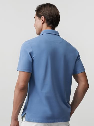 BCI Cotton Blend Pique Polo Shirts for Men Short Sleeve Tops Comfort Split Hem with 3-Color Tape2