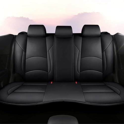 Image of AOMSAZTO Car Seat Cover for Mazda 3 2014 2015 2016 2017 2018 Full Set Black | Customized Black Faux Leather Seat Covers Airbag Compatible Waterproof