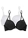 Smart & Sexy Women's Maximum Cleavage Underwire Bra Fashion Colors, Black Hue/White 2pk, 40C