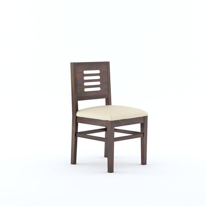 Image of Solid Sheesham Wood Dining Set with Dining Table & Cushioned Chairs | Elegant | Comfortable | Durable & Stylish for Dining Room | Living Room | Home & Office | Hotels Restaurant (brown 29)