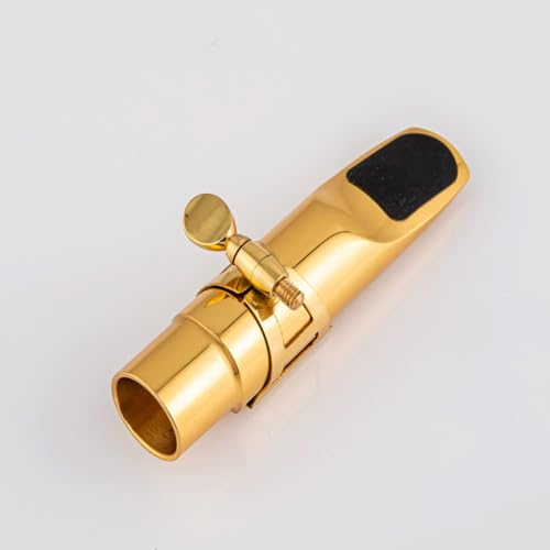 Ragyzity Alto Sax Saxophone Mouthpiece with Ligatures, Alto Sax Ligature Alto Saxophone Ligature, Brass Metal Eb Alto Tenor Sax Mouthpiece 5C for Sax Mouthpiece Instrument (5C)