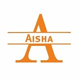 Adesivo per porta con nome – Aisha – Arancione