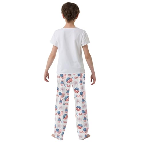 ZZXXB USA Donut Cupcake Boys Long Pants Soft Trousers Elastic Waist Kids Lounge Bottoms with Pockets S-XL3
