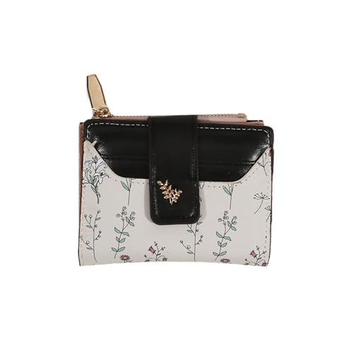 Compact Multi-Card Women'S Wallet Spring Summer Small Simple Leather Card Holder Mini Purse With Coin Pocket(Black)