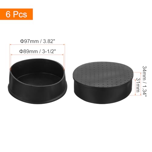 uxcell 6Pcs Chair Leg Caps, Fit OD 89mm (3-1/2 Inch) Non-Marking PVC Chair Leg Tips Non-Slip Chair Leg Floor Protectors Round Table Covers End Caps for Furniture, Black by uxcell - Used condition - Image 2