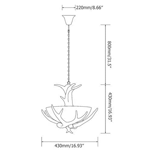 3 Heads Antler Chandelier, Farmhouse Pendant Light Fixture, Indoor Rustic Hanging Light, Deer Antlers Light For Kitchen Island Dining & Living Room #TOP6