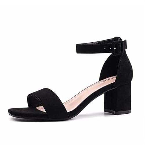 Sandales confortables d'été à bout ouvert et talon chunky de 5cm pour marcher sans douleur