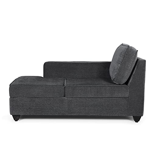 Image of Wakefit Sofa Set | 3 Year Warranty | Sofa 3 Seater, 3 Seater Sofa for Living Room, Wooden Sofa Set, 4 Seater + Left Aligned, Sofa for Living Room - Napper(Malphino : Smoke Grey)