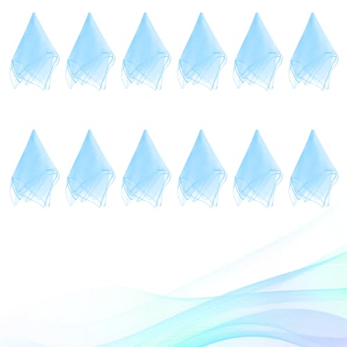 AWAMRWA 12 Stück Jongliertücher, Azurblau Chiffontücher Gymnastiktücher 60 X 60 cm Tanz Tücher Seidentücher Baby Kinder Für Tanzen, Jonglieren Und Sensorisches